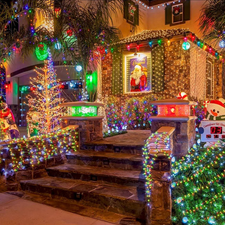 Instalatie de Craciun, banda cu led turnat, exterior, alb rece, 50 metri