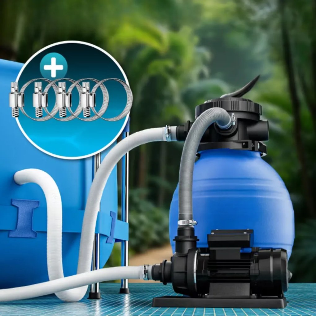 Sistem de filtrare cu nisip pentru piscină AQUA, 10 200 l/h, albastru Jurhan
