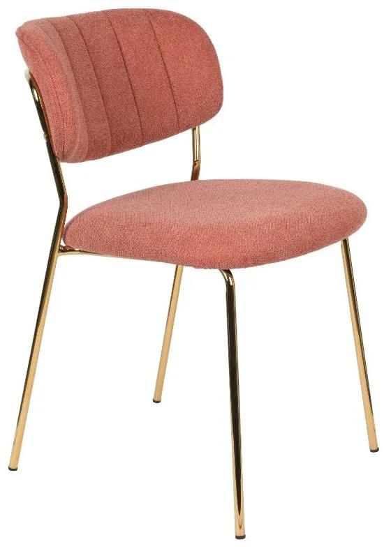 Set 2 scaune roz metal auriu Jolien