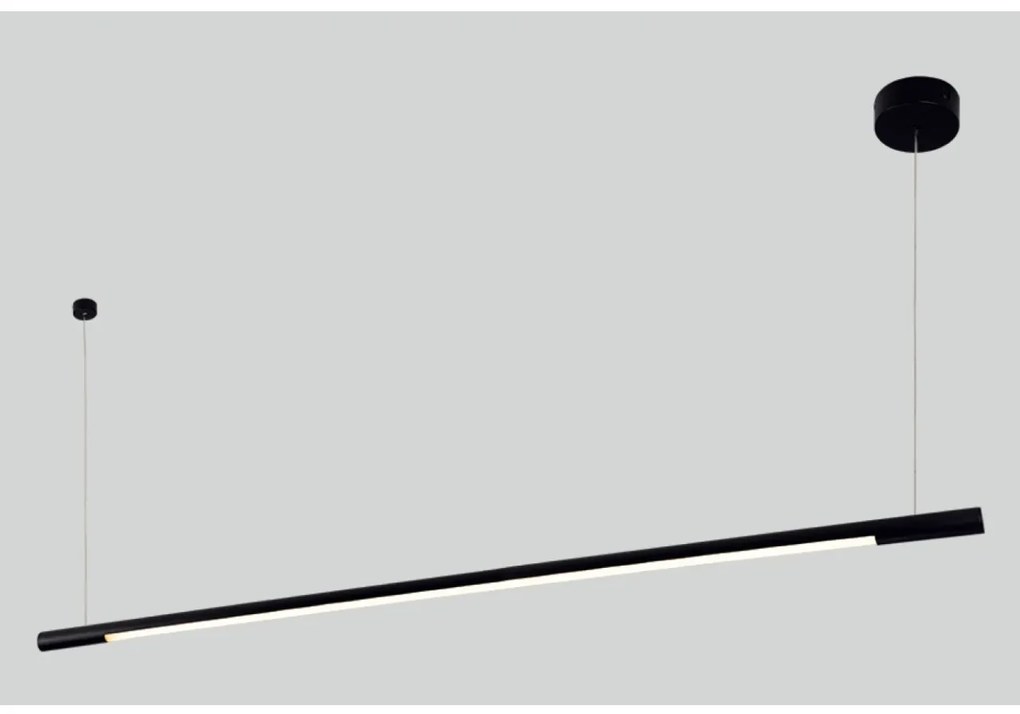 Lustra LED dimabila liniara, suspendata Organic 100cm, negru