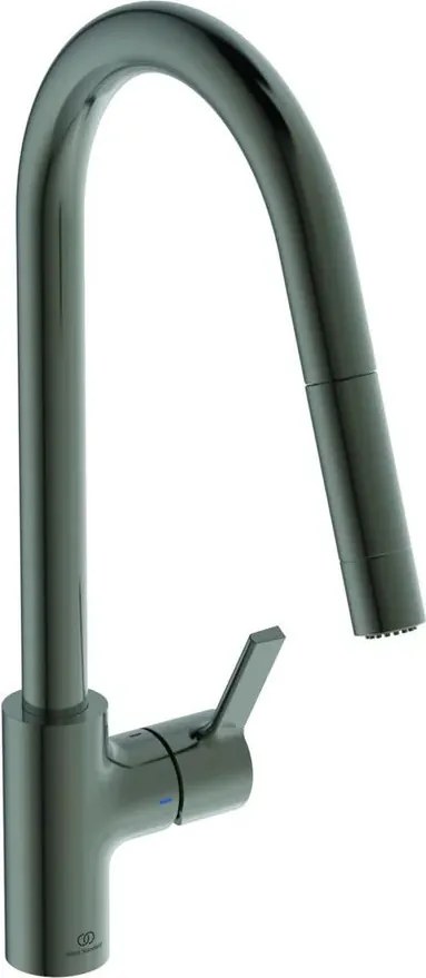 Baterie bucatarie cu dus extactibil Ideal Standard Gusto 233 gri Magnetic Grey 2 tipuri de jet