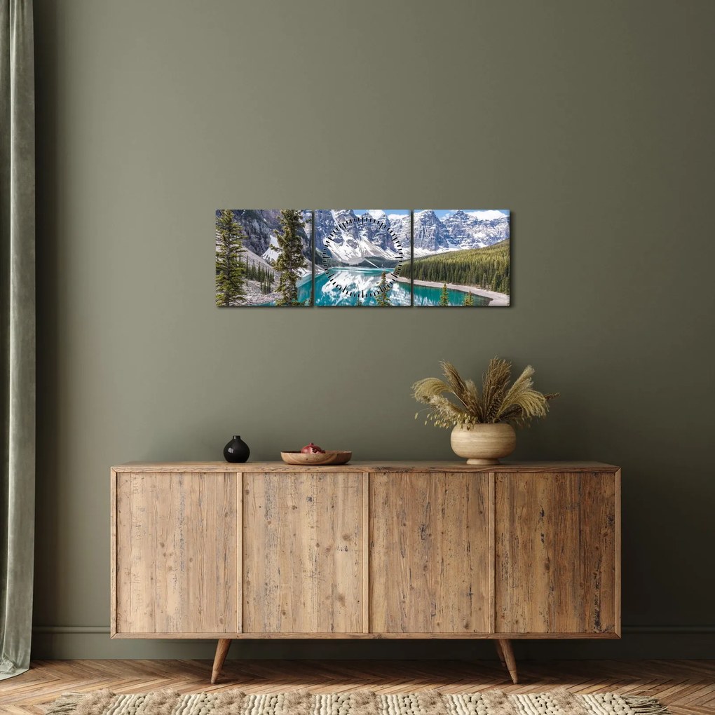 Tablou - Parcul Național Banff (cu ceas) (90x30 cm)