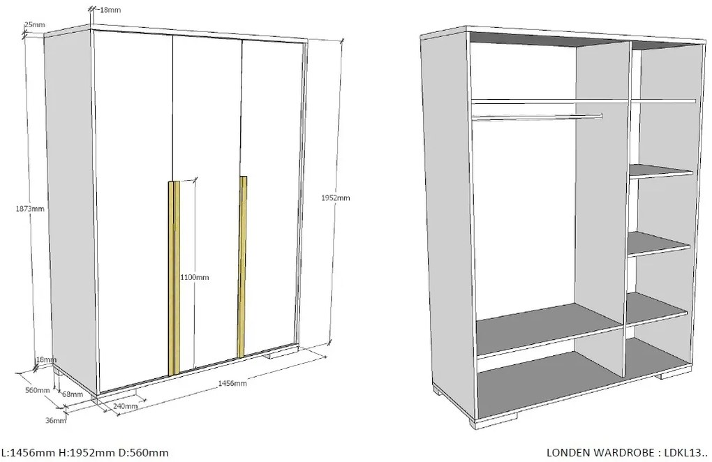 Set LONDON în culoarea antracit format dintr-un Pat copii (90x200) cu noptieră, Dulap camera copii cu 3 uși și birou.