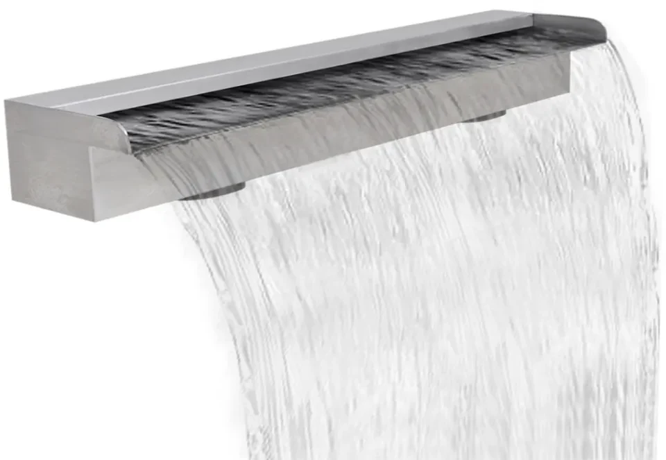 Fantana cascada dreptunghiulara de piscina din otel inoxidabil 90 cm