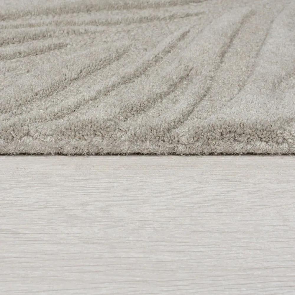 Covor din lână Flair Rugs Lino Leaf, 160 x 230 cm, gri