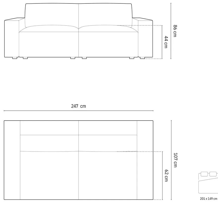 Canapea neagră extensibilă/cu spațiu de depozitare cu tapițerie din catifea 247 cm Jodie – Micadoni