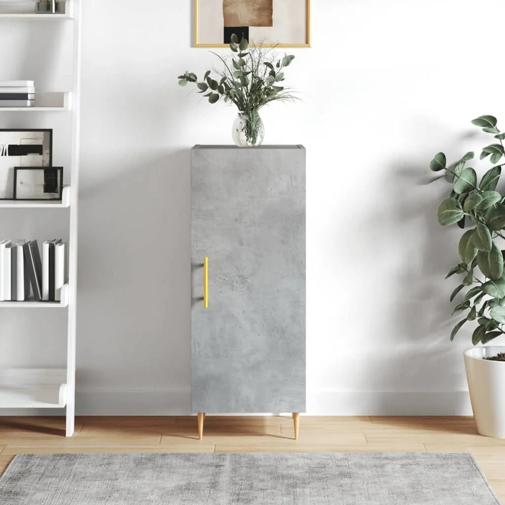 vidaXL Servantă, gri beton, 34,5x34x90 cm, lemn compozit
