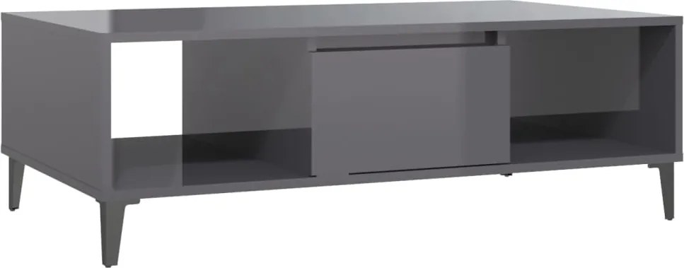 vidaXL Măsuță de cafea, gri extralucios, 103,5x60x35cm, lemn prelucrat