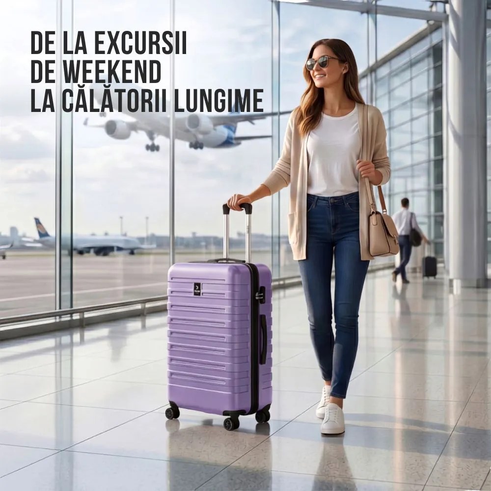 Set de valize rigide NEW YORK, 3 piese, ABS, mov deschis Deuba