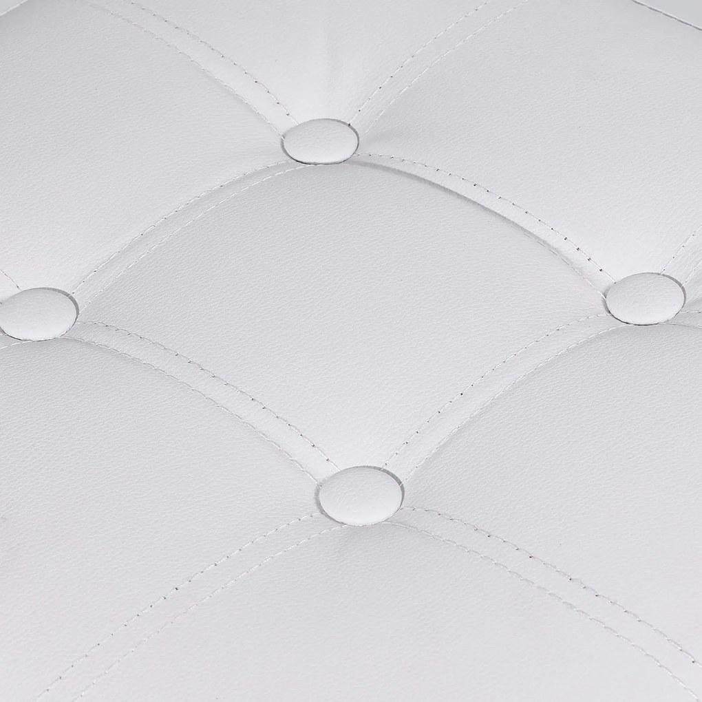 PROMOTIE Taburet pliabil alb ZAREX L din piele ecologica calitatea a II-a