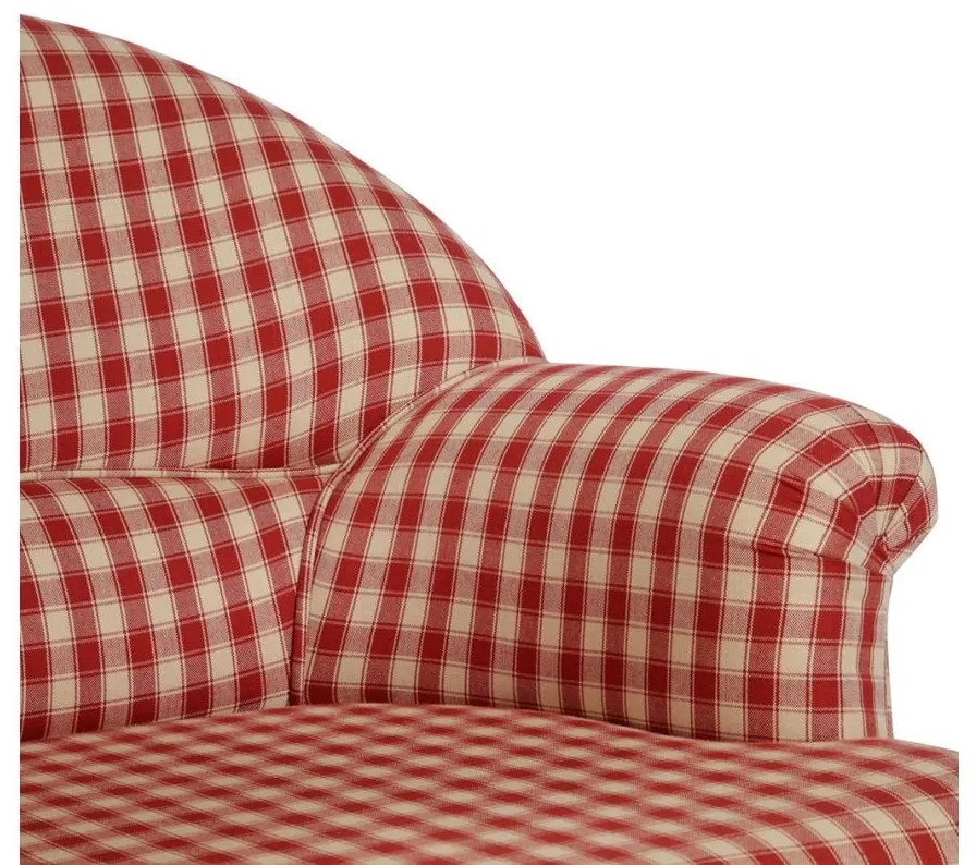 Fotoliu cu imprimeu carouri, din stofa, Chambray