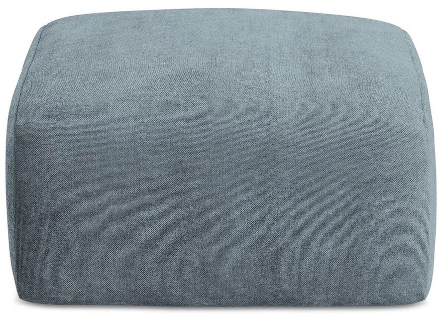 Taburet albastru cu tapițerie din chenille Leila – Makamii