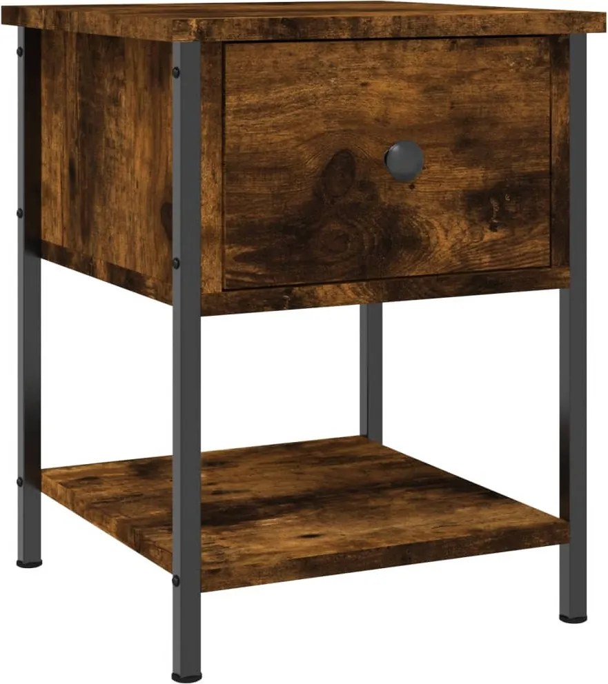 vidaXL Noptieră, stejar fumuriu, 34x35,5x45 cm, lemn compozit