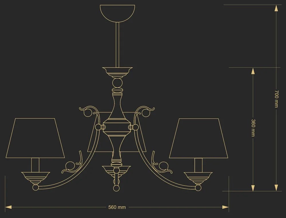 Candelabru 3 brate design clasic realizat manual CASAMIA