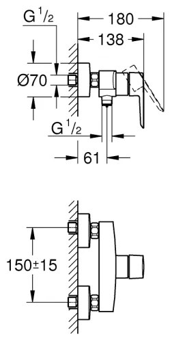 GROHE 322792432 - Baterie de duș START DN 15, neagră