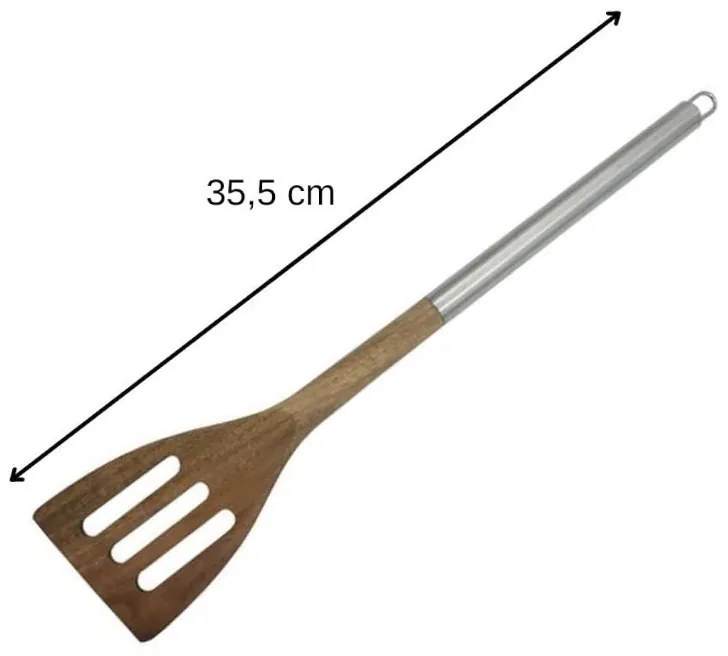 Spatula Fackelmann 30310, 35,5 cm, Salcam, Inox Argintiu/maro