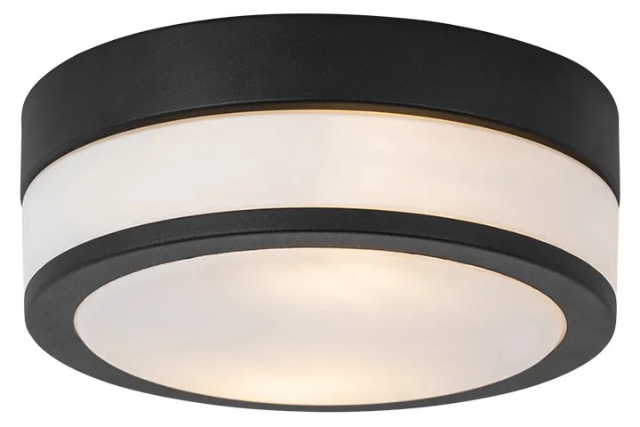 Plafonieră modernă de exterior neagră 23 cm IP44 - Flavi
