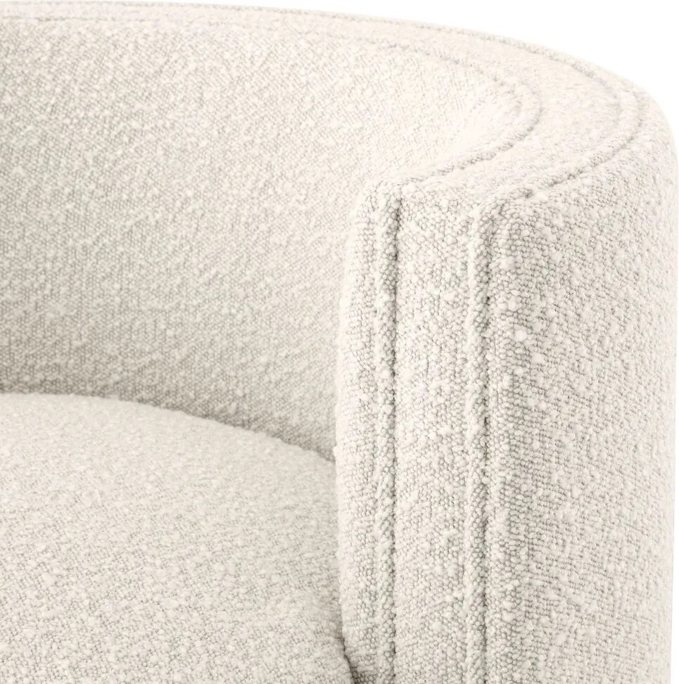Fotoliu pivotant design elegant Amanda, boucle crem 115379 HZ