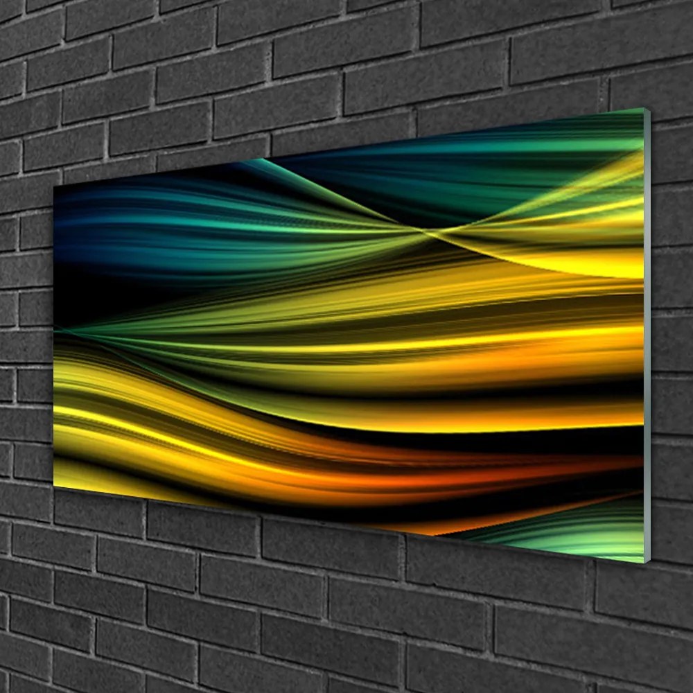 Tablouri acrilice Abstract Art Albastru Galben Negru