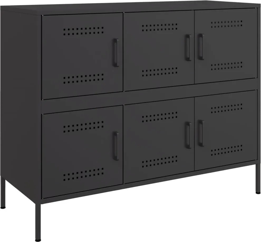 vidaXL Dulap, negru, 100,5x39x79 cm, oțel