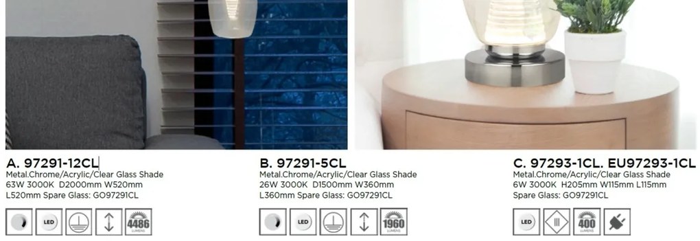Lustra LED suspendata design modern Cyclone 5L 97291-5CL SRT