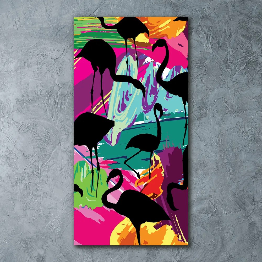 Tablou Printat Pe Sticlă Flamingos