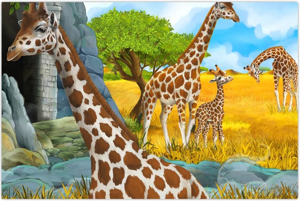 Tablou - Familia girafelor (90x60 cm)
