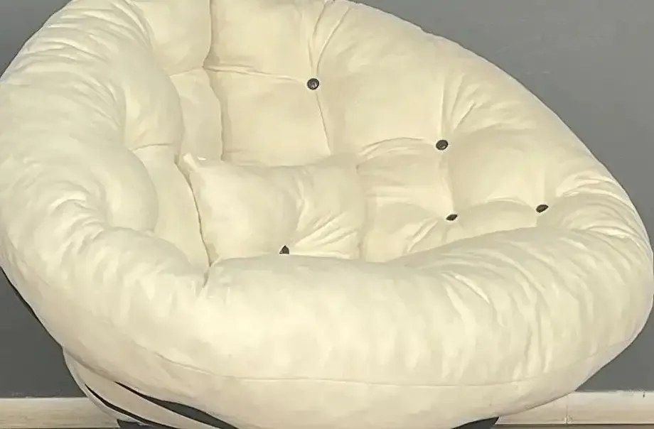 Fotoliu rotativ 360 grade,tapitat cu stofa si picioare metalice,rotund,homs,seria B-120,20027