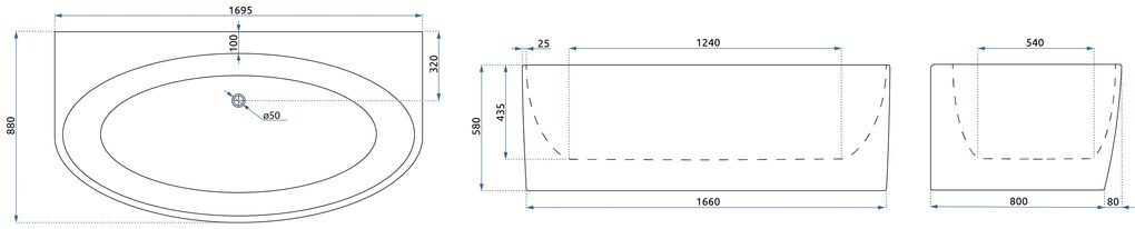 Cada Malta Alb 170cm, Rea