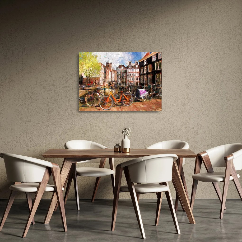Tablou pe sticlă - Amsterdam, pictură (70x50 cm)