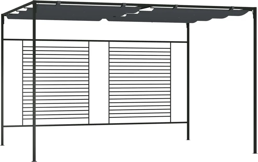 vidaXL Pavilion cu acoperiș retractabil, antracit, 4x3x2,3 m, 180 g/m²