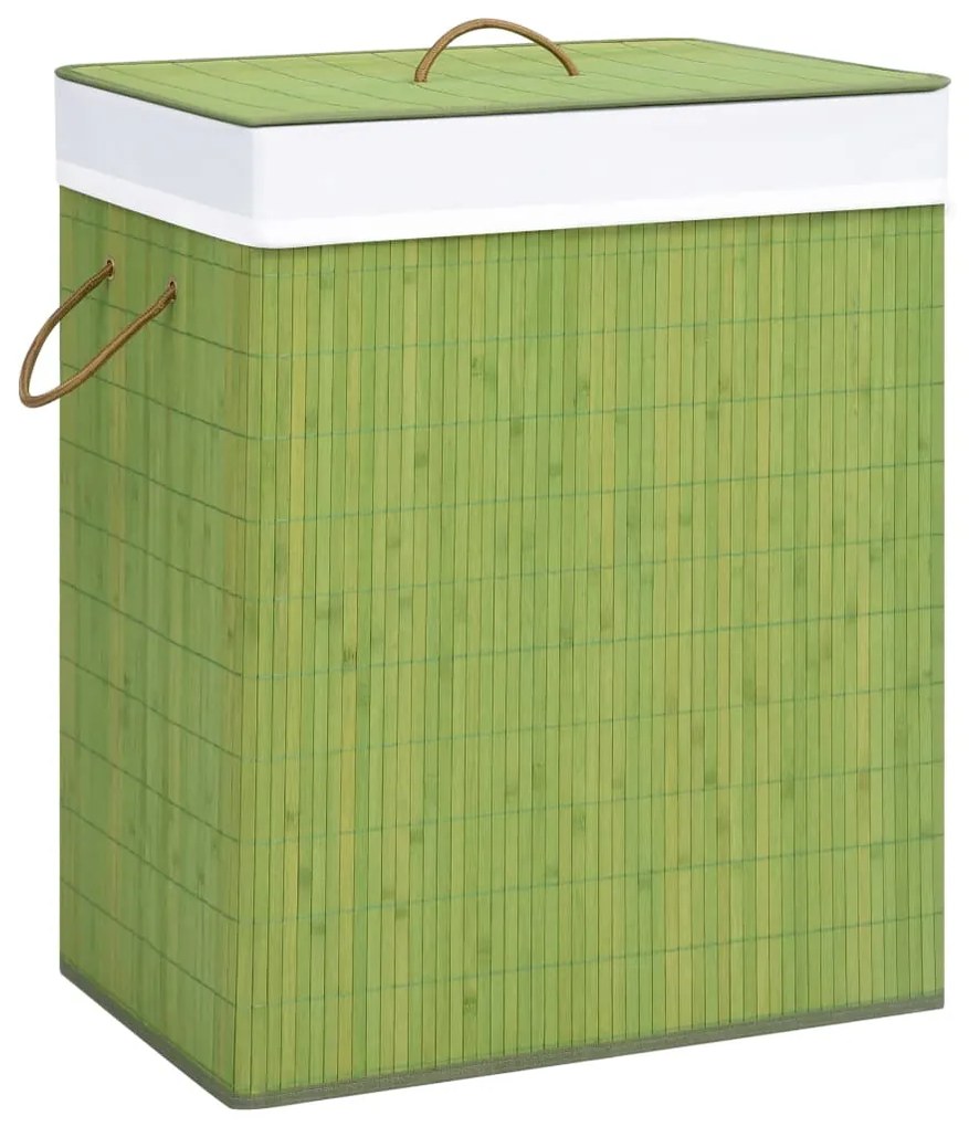 Cos de rufe din bambus, verde, 100 L 1, Verde, 52 x 32 x 62.5 cm