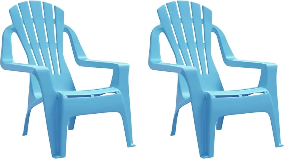 vidaXL Scaune grădină copii 2 buc. albastru 37x34x44 cm PP aspect lemn