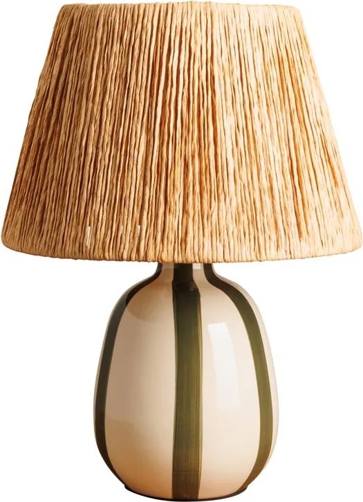 Lampa de masa, cu abajur din rafie, H42cm, Antibes