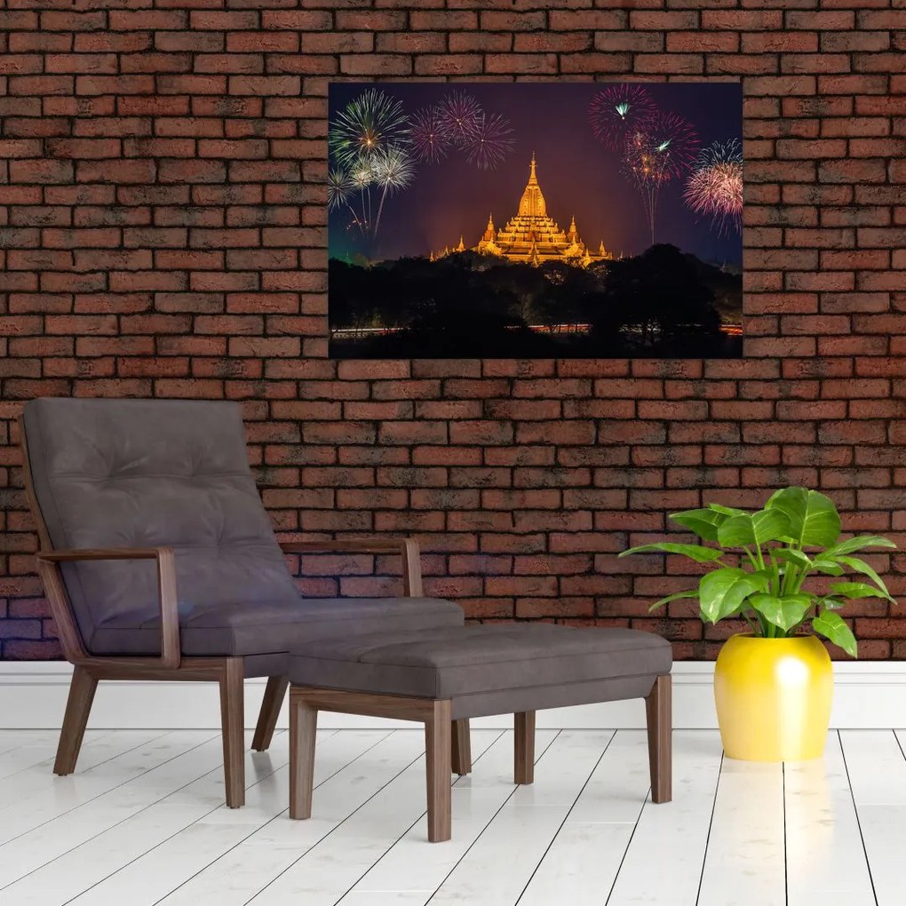Tablou cu artificii în Asia (90x60 cm)
