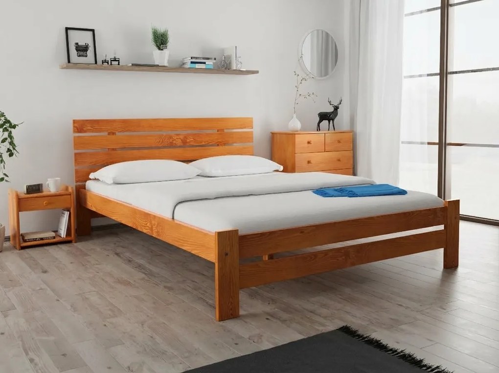 Pat inalt Paris, arin 140x200 cm Saltele: Cu saltele Coco Maxi 20 cm, Somiera pat: Cu lamele drepte