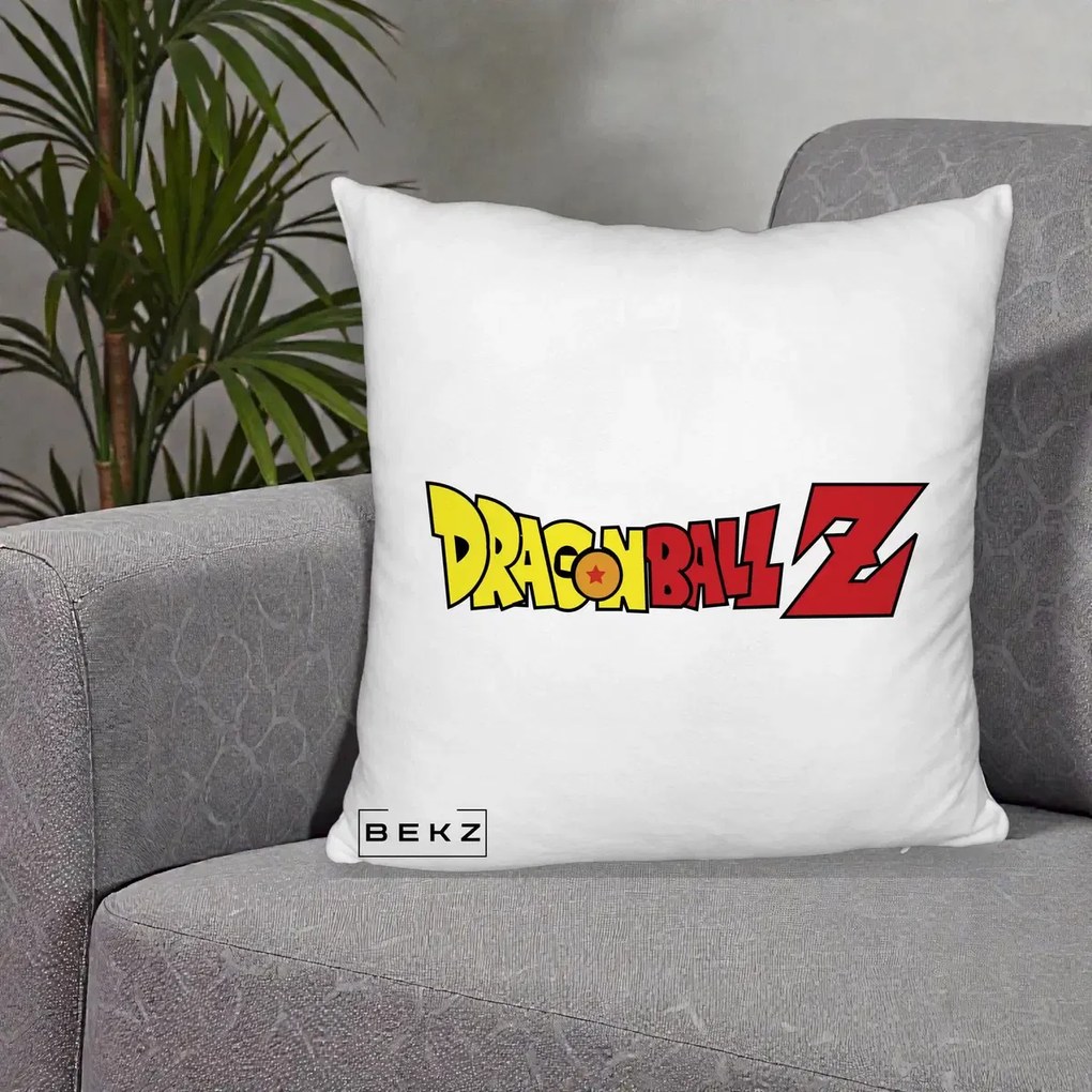 Perna Personalizata Dragon Ball Z Clasic, 40x40 cm, Alb Pufos, Husa Detasabila, Perna Inclusa, BEKZ®