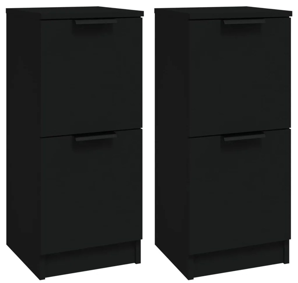 811172 vidaXL Dulapuri, 2 buc., negru, 30x30x70 cm, lemn prelucrat