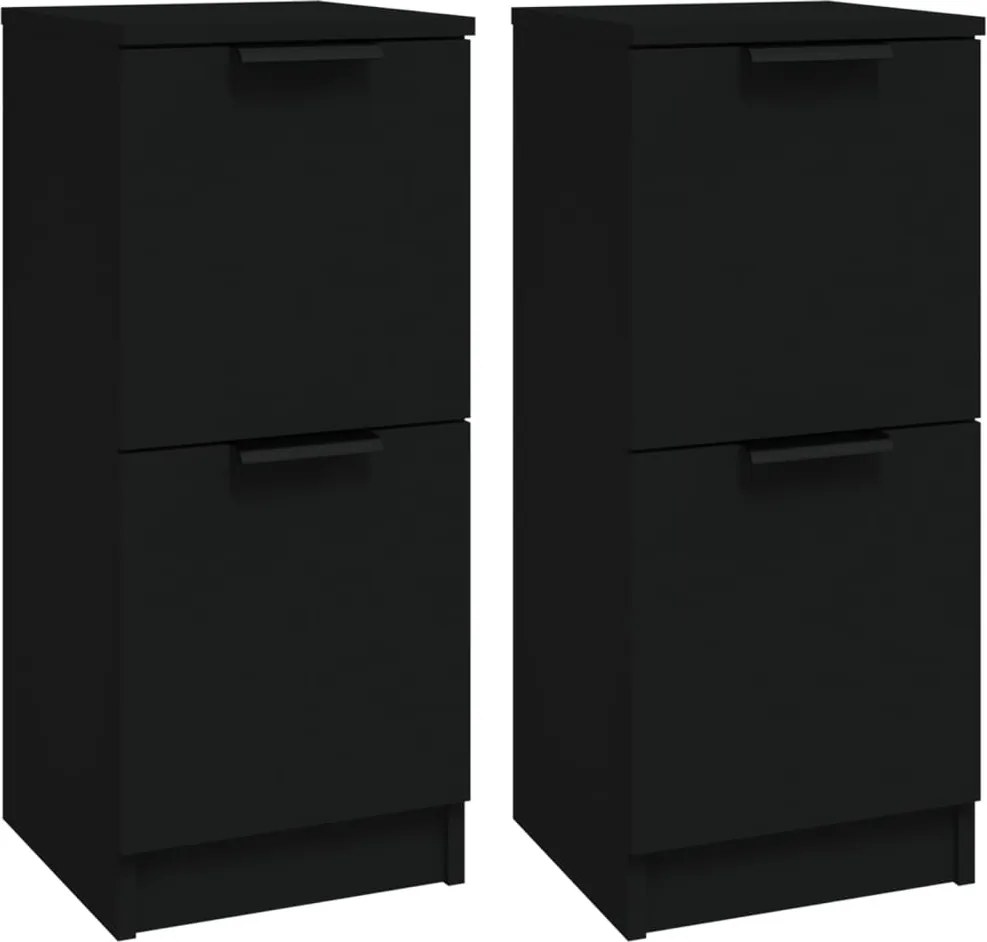 vidaXL Dulapuri, 2 buc., negru, 30x30x70 cm, lemn prelucrat