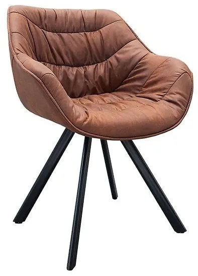 Scaun design retro Dutch Comfort, maro antic