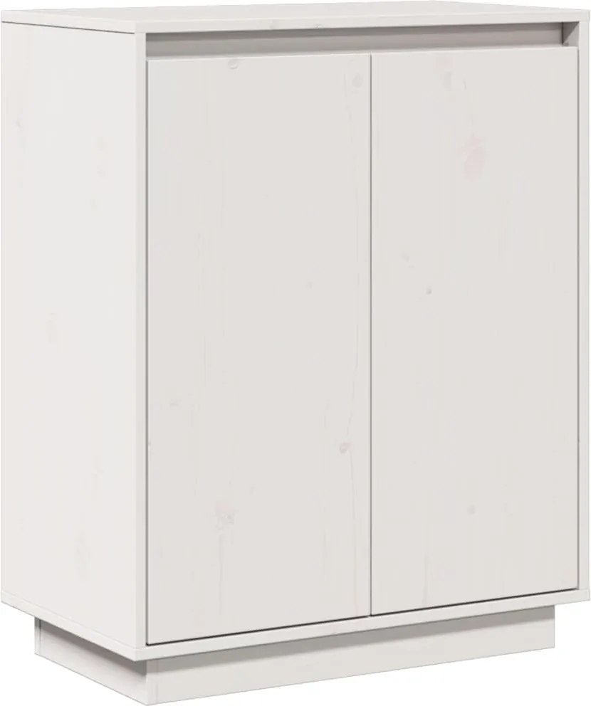 vidaXL Servantă albă 60x34x75 cm din lemn masiv de pin