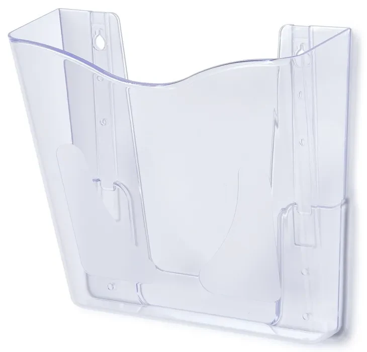 Suport pentru pliante A4, pe perete, transparent