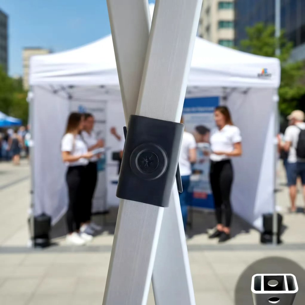 Cort tip foarfecă 2×3 m din aluminiu fără pereți | Montare rapidă și cadru ușor, rezistent - fara 3 pereti - Negru