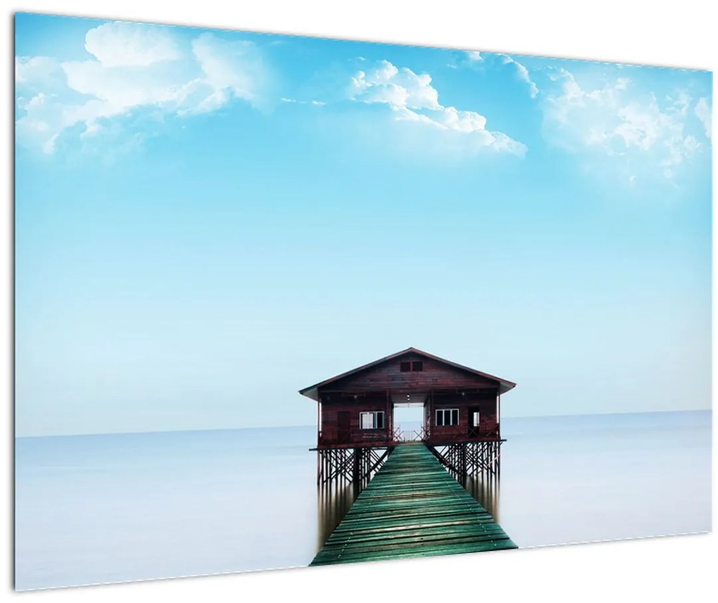 Tablou cu casă pe mare (90x60 cm)