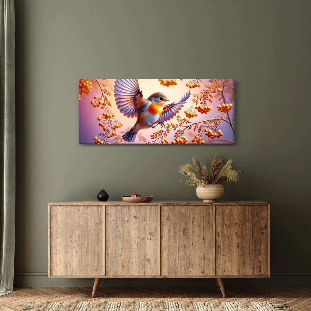 Tablou - Pasăre cu scoruș (120x50 cm)