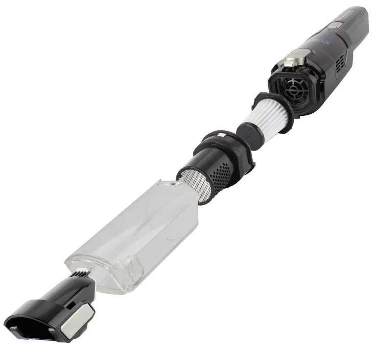 Aspirator portabil TurboTronic TT-LUX500, Li-Ion 2600 mAh, 90W, 12kPA, 150ml, Autonomie pana la 12 min, HEPA, 2 viteze, Negru