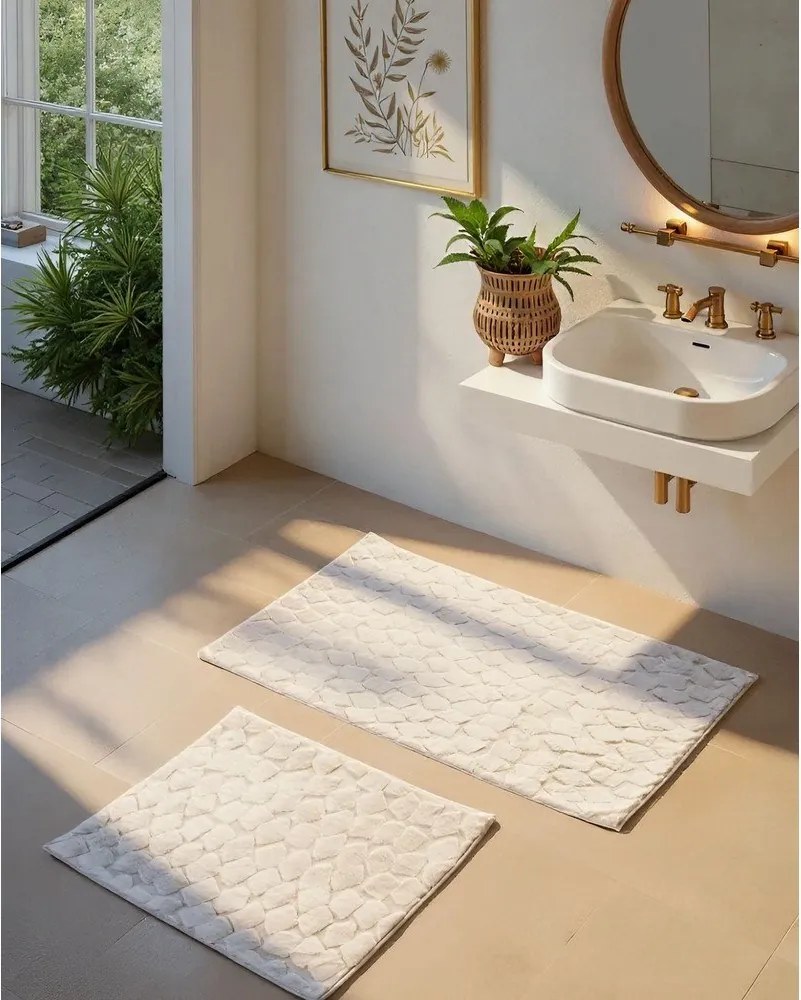 Covorașe de baie crem 2 buc. 60x100 cm Rabbit – Foutastic