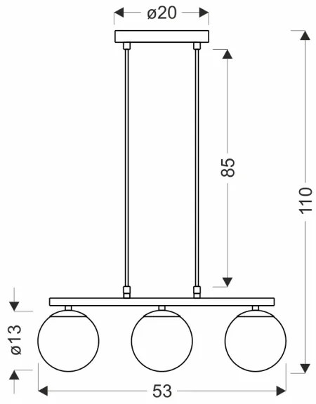 Lustră pe cablu CARRINE 3xE14/40W/230V maro
