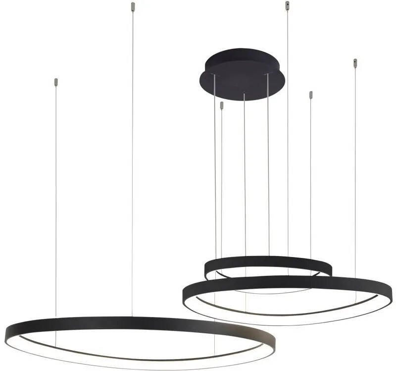 Lustra LED XXL design circular AMANDA 45+65+85 3000K BK
