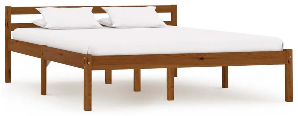 283211 vidaXL Cadru de pat, maro miere, 140 x 200 cm, lemn masiv de pin